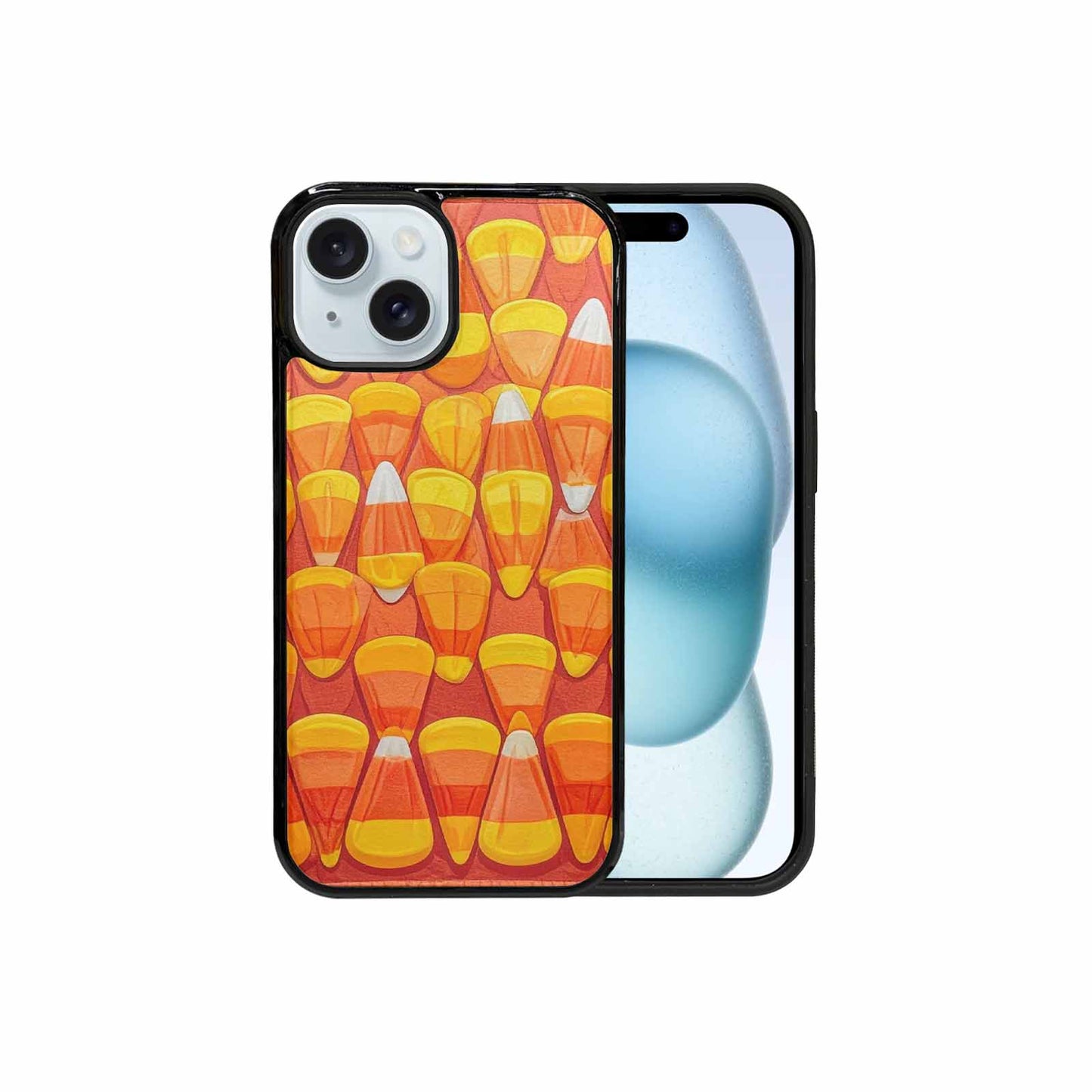 iPhone 15 Case — Candy Corn Shapes In Bright Orange, Custom Art Phone Cover