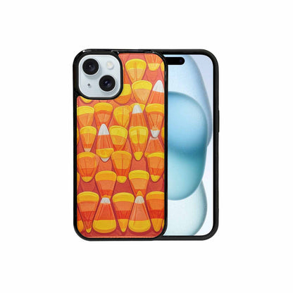 iPhone 15 Case — Candy Corn Shapes In Bright Orange, Custom Art Phone Cover