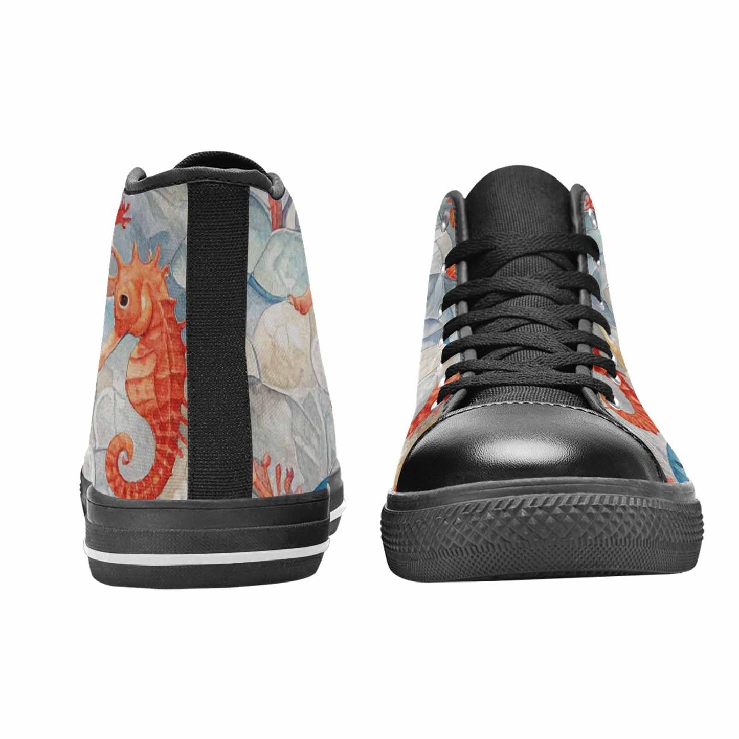 MEN'S Fish Scale Coral High Top Canvas Dark Academia Custom Shoes