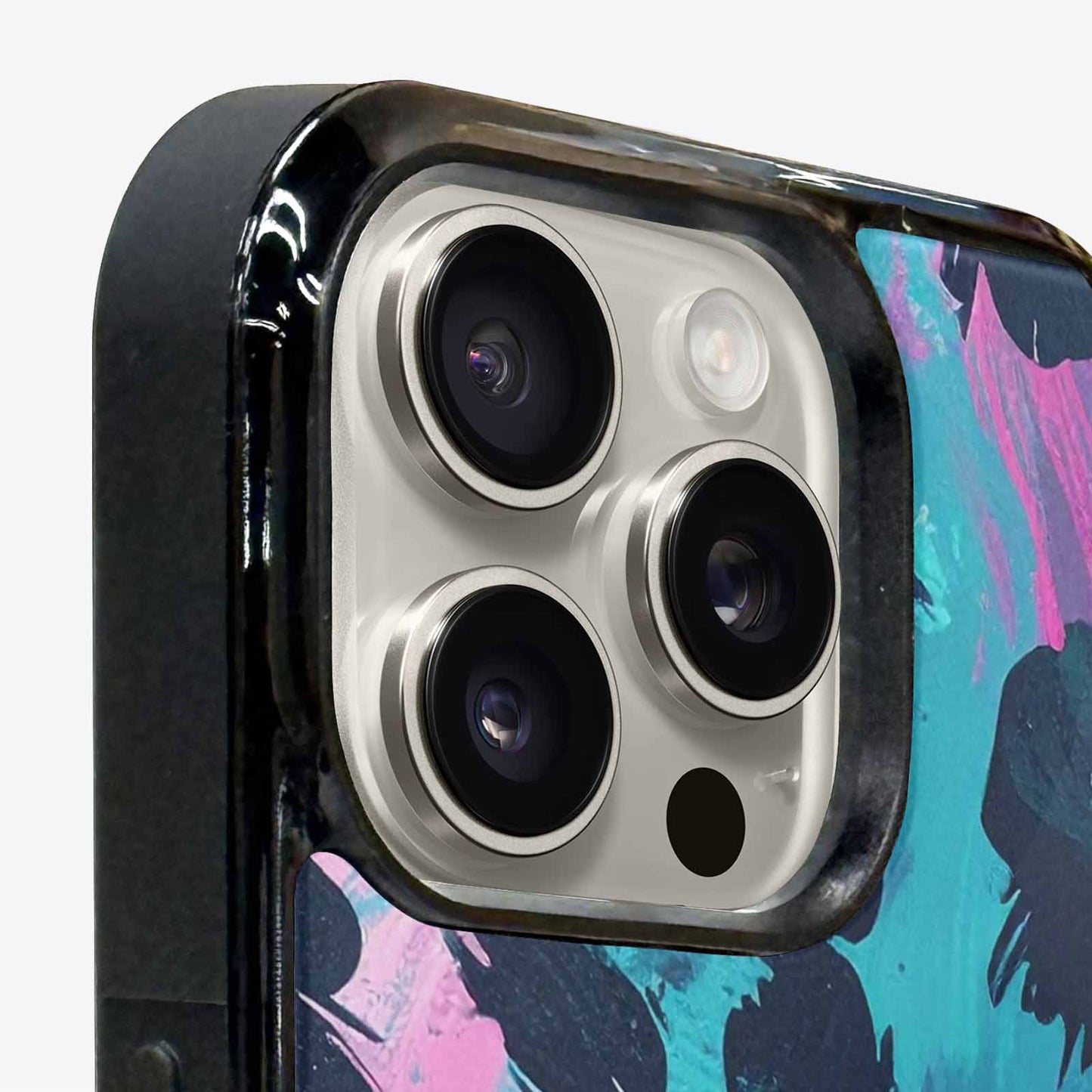 iPhone 16 Pro Case — Leopard Neon Pink Teal Airbrush, Unique Phone Case Design