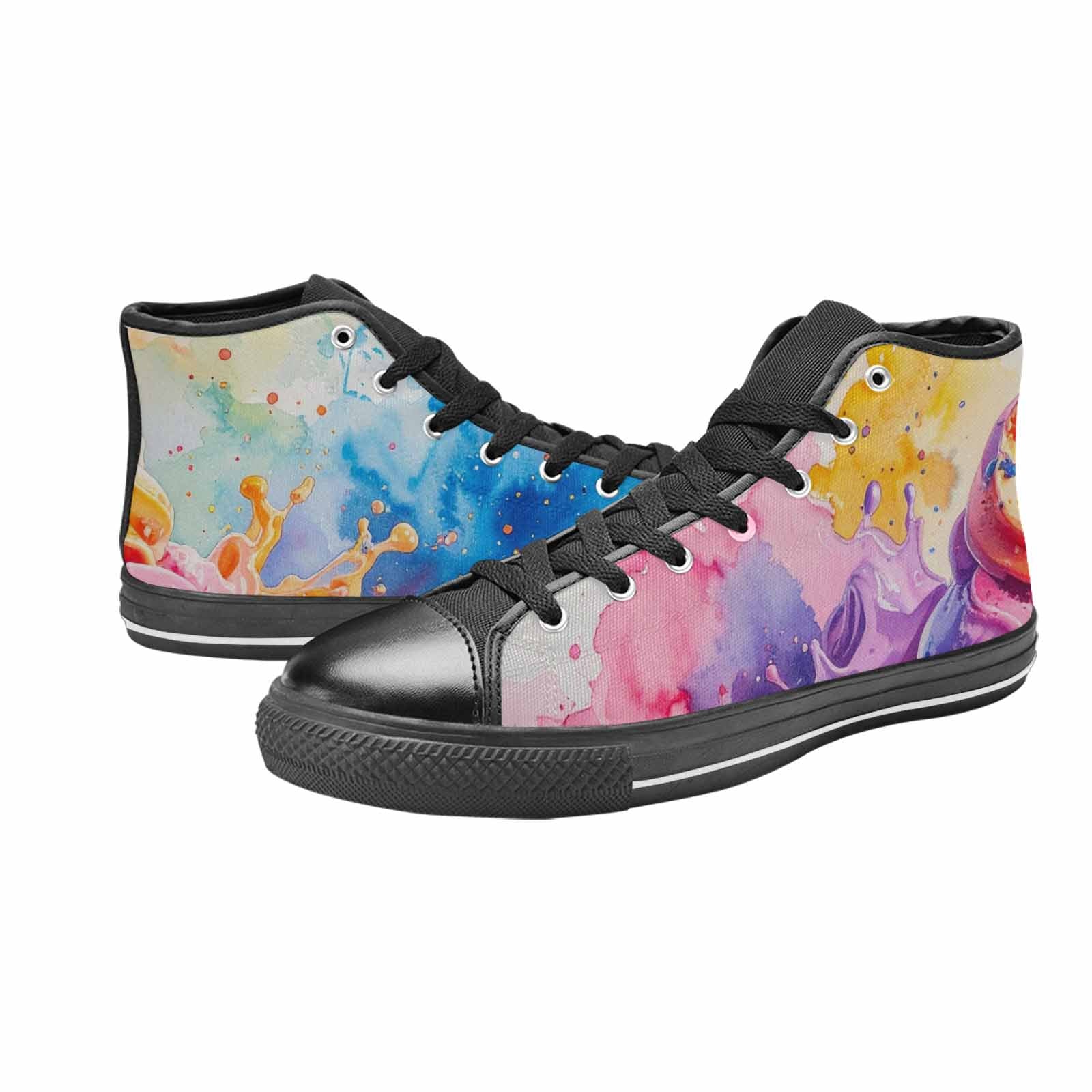 MEN'S Melting Icecream Collage High Top Canvas Cottagecore Custom Sneakers