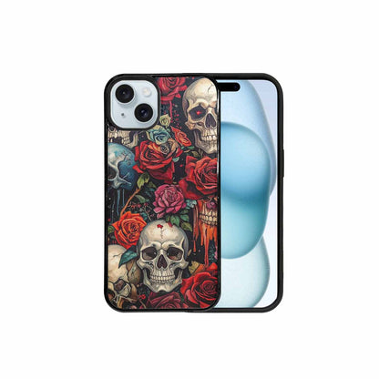 iPhone 15 Plus Case — Skulls And Rosesmelting Skulls A, Unique Phone Case Design