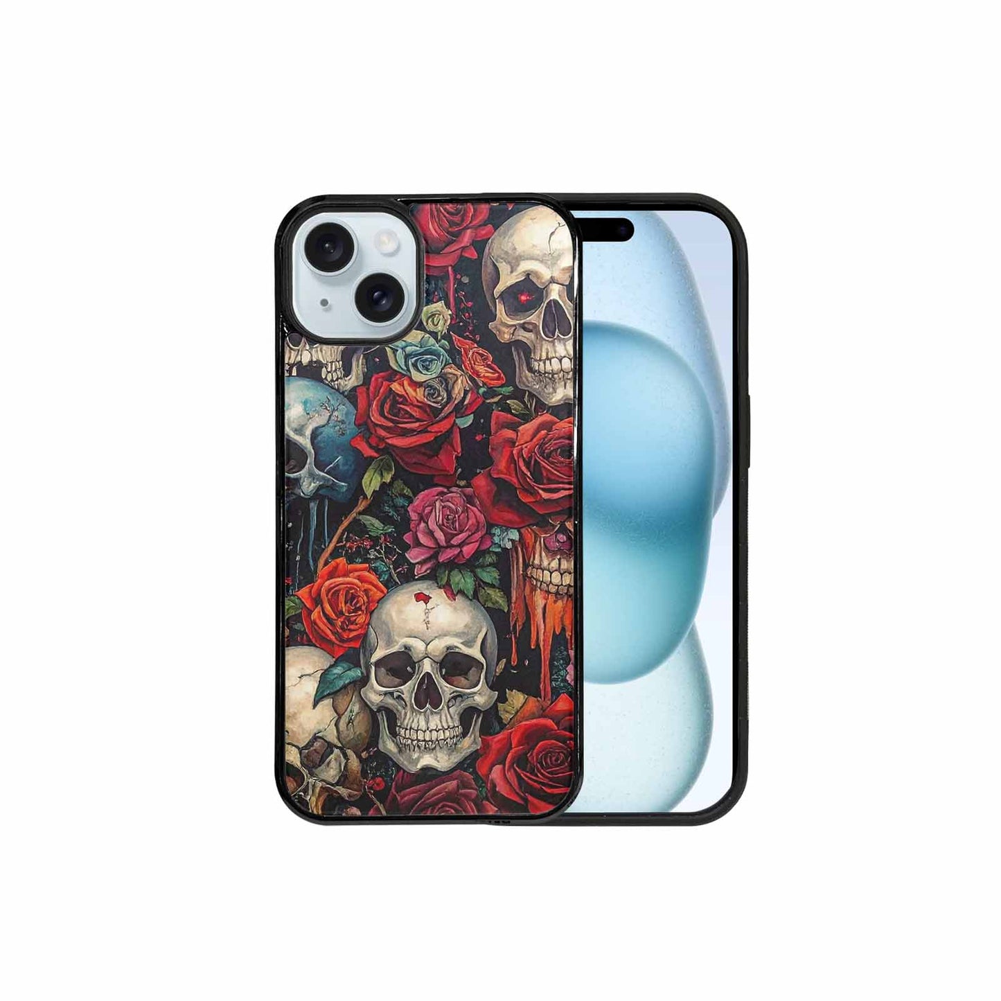 iPhone 15 Plus Case — Skulls And Rosesmelting Skulls A, Custom Print Case Cover
