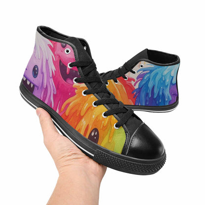 WOMEN'S Rainbow Sherbet Monster High Top Canvas Surreal Custom Shoes