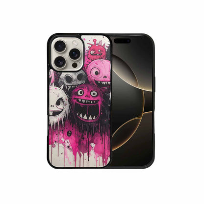 iPhone 16 Pro Max Case — Monsters General Black Pink Ink Cartoon, Original Design Phone Case
