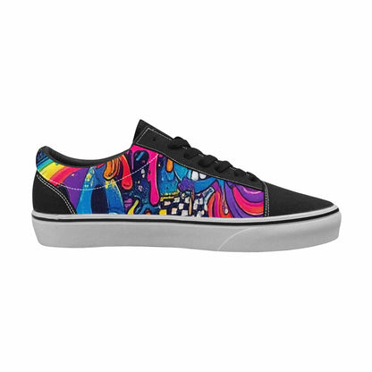 WOMEN'S Yellow Smiley Face Canvas Lace-Up Grunge Shoes