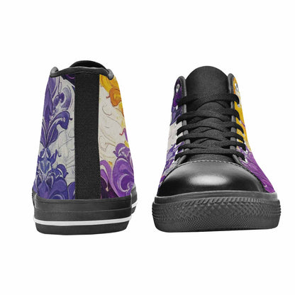 MEN'S Nonbinary Flag Color High Top Canvas Vivid Shoes