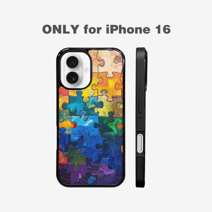 iPhone 16 Case — Autism Puzzle Pieces Puzzle Piece Pattern, Custom Print Case Cover