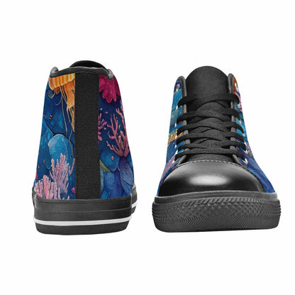WOMEN'S Fish Scale Coral High Top Canvas Aesthetic Shoes