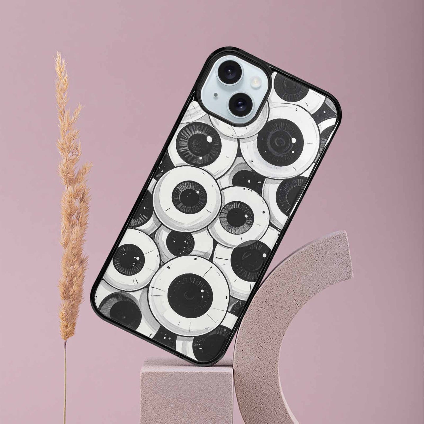 iPhone 15 Plus Case — Googly Cartoon Eyeballs Custom, Custom Art Phone Cover