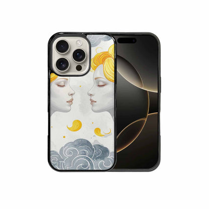 iPhone 16 Pro Case — Gemini Twins Zodiac Pattern Seamless Repeat, Personalized Phone Case