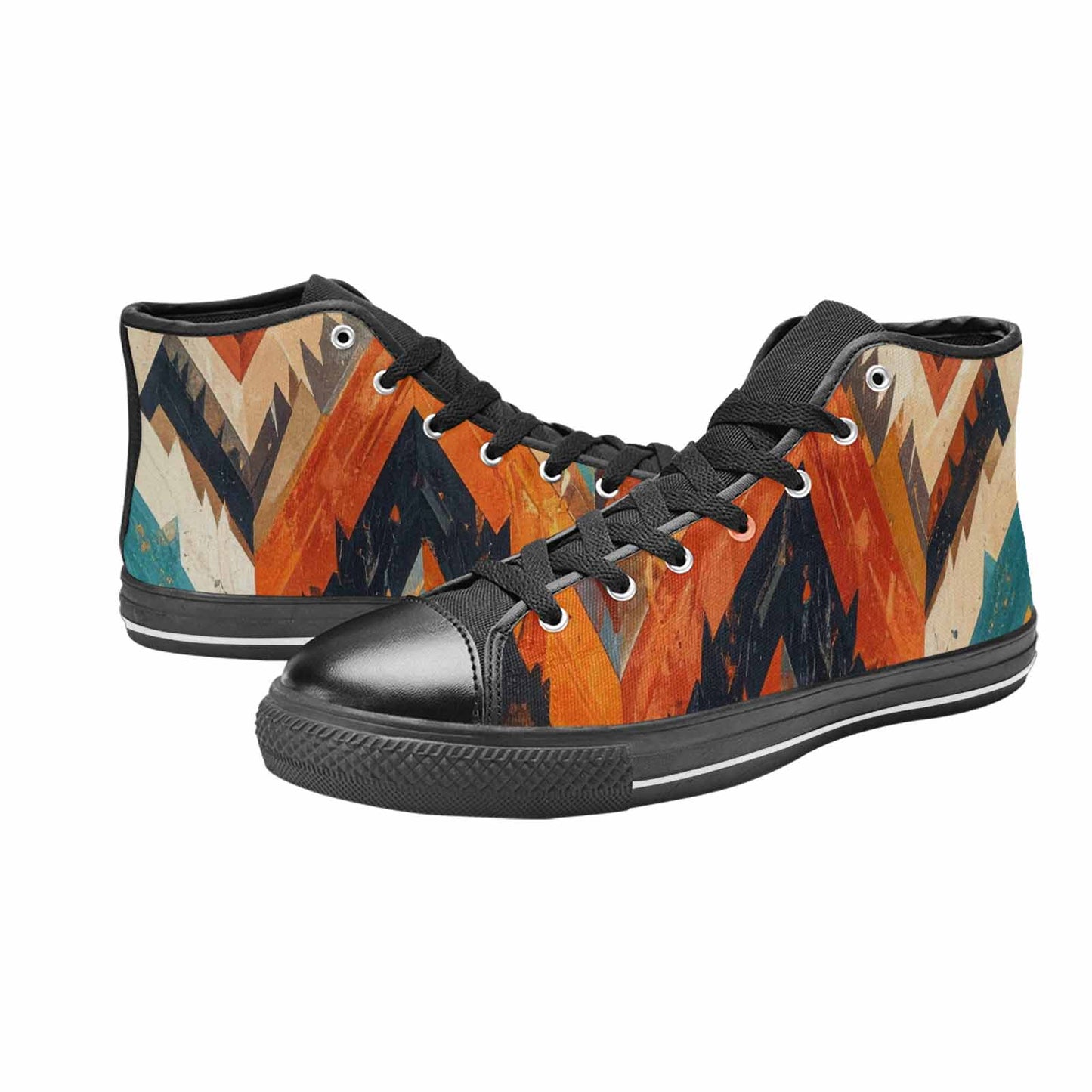 WOMEN'S Southwestern Geometric Diamond High Top Canvas Dreamcore Custom Sneakers