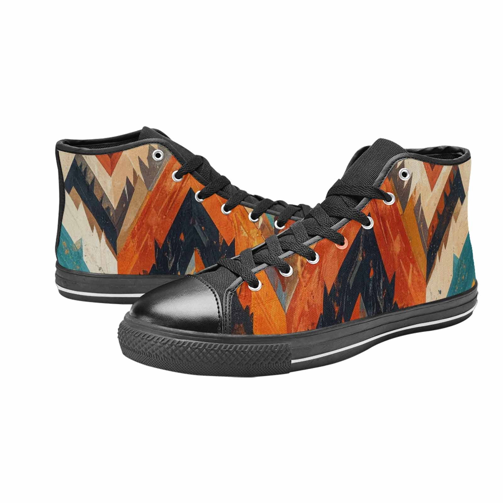 WOMEN'S Southwestern Geometric Diamond High Top Canvas Dreamcore Custom Sneakers