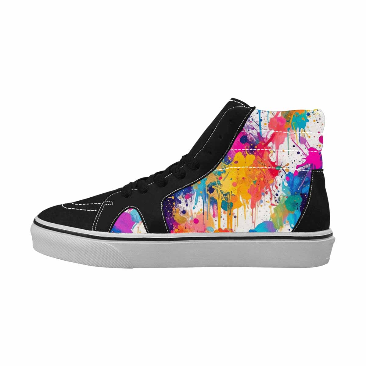 WOMEN'S Paint Splatter High Top Canvas Grunge Sneakers