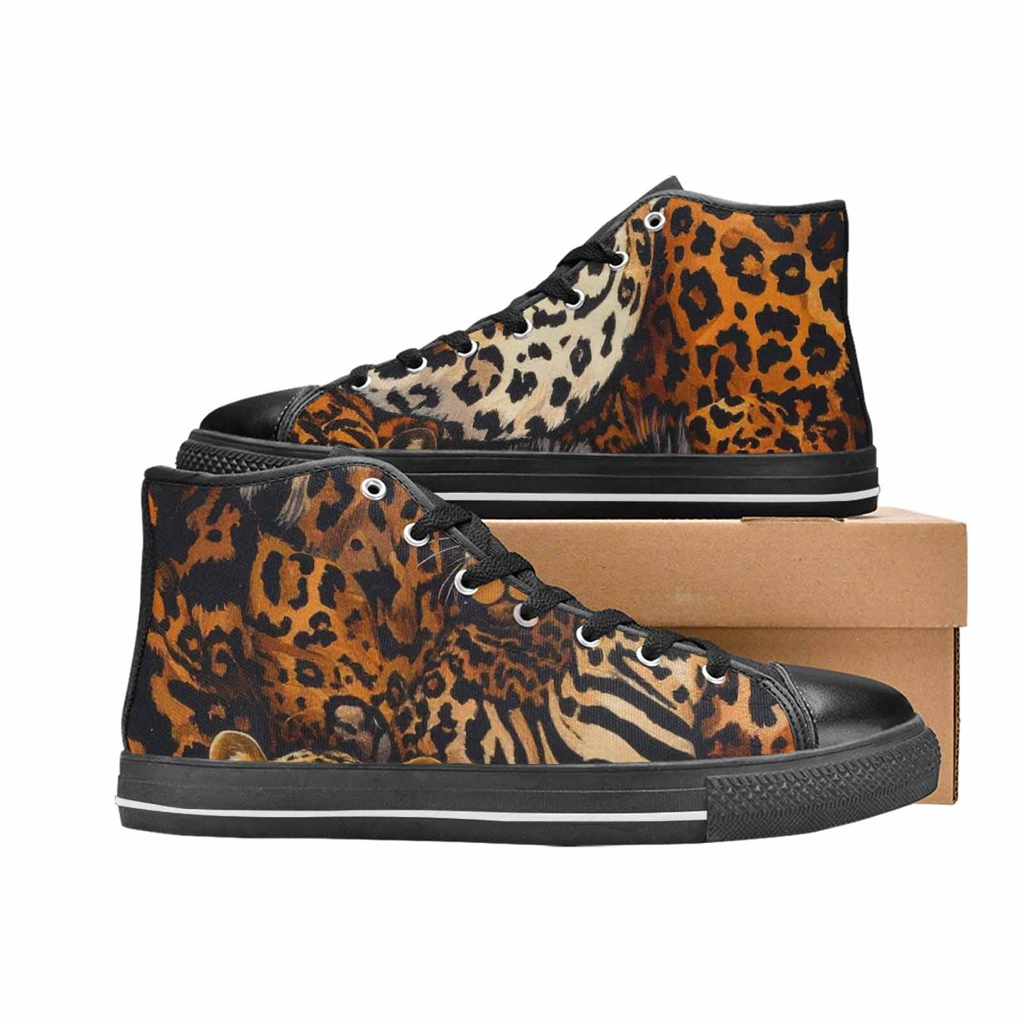 MEN'S Animal Print High Top Canvas Neon Fantasy Sneakers