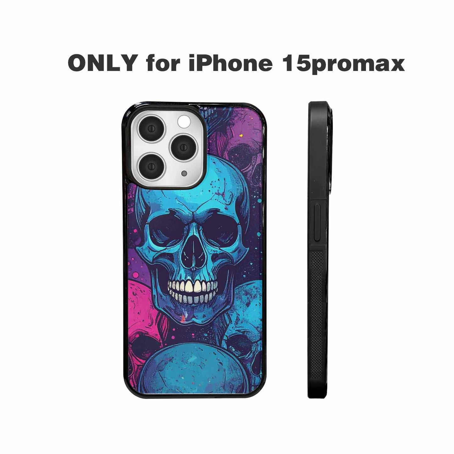 iPhone 15 Pro Max Case — Skulls Splatter Comic Custom, Custom Print Case Cover