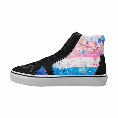 MEN'S Transgender Pride Flag High Top Canvas Y2K Custom Shoes