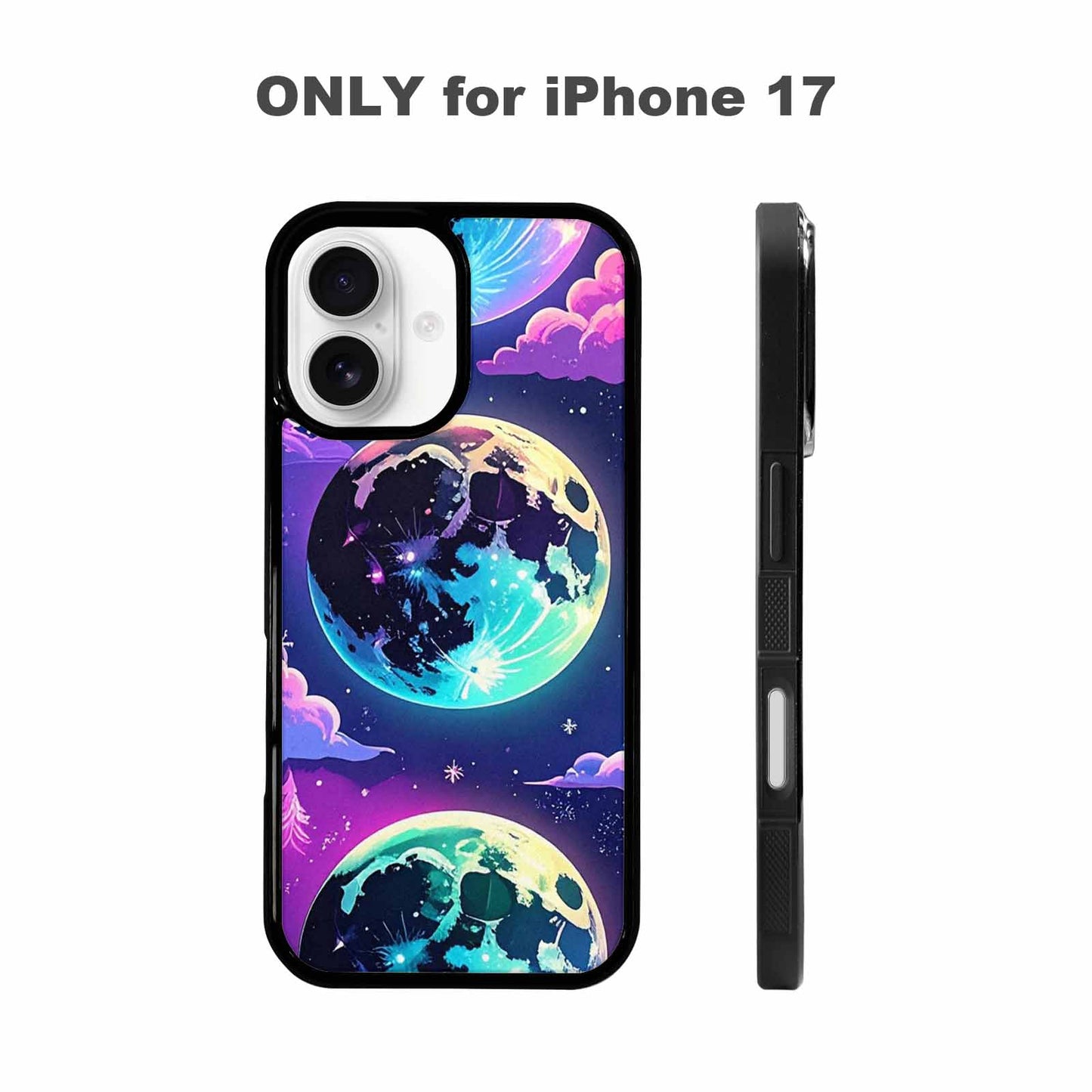 iPhone 17 Case — Neon Winter Moon Cartoon Cute, Custom Designed Case Cover
