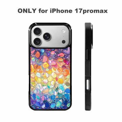 iPhone 17 Pro Max Case — Holographic Iridescent Shimmer Pattern Original Art, Customized Protective Case