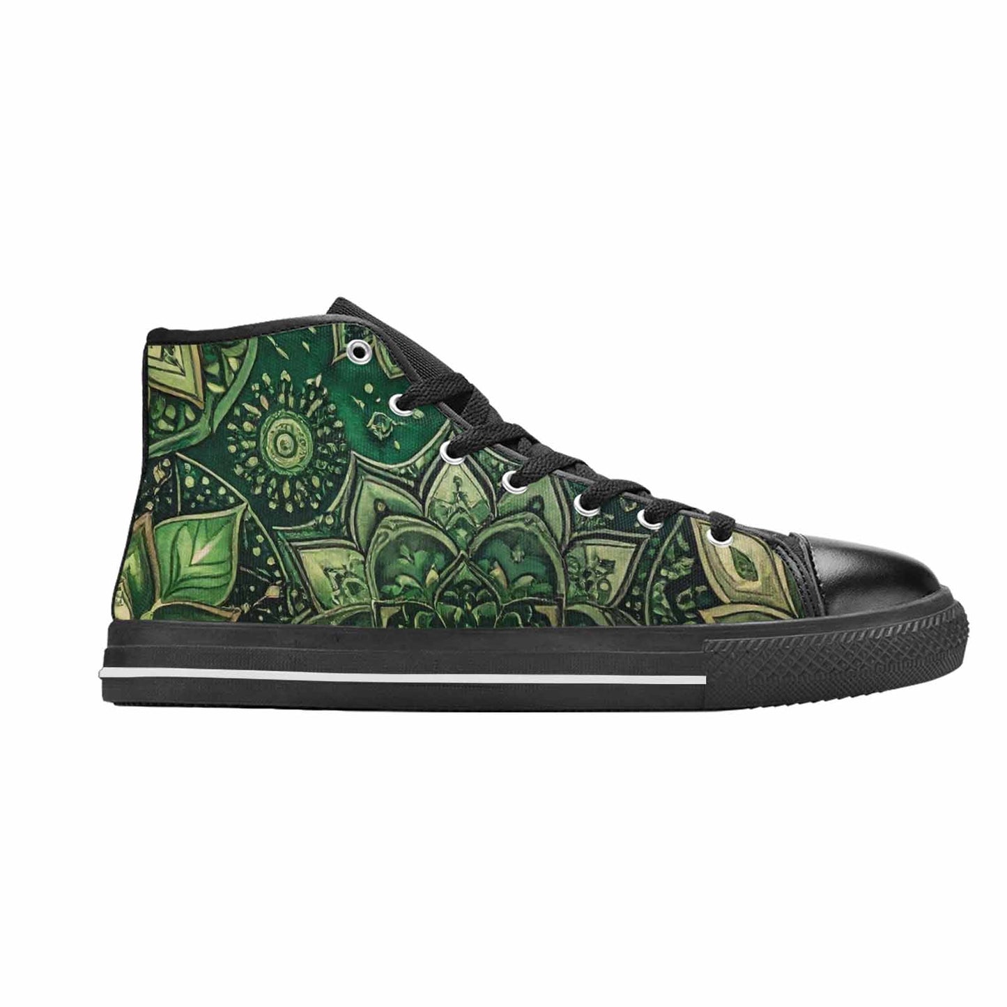 WOMEN'S Mandala High Top Canvas Neon Fantasy Shoes