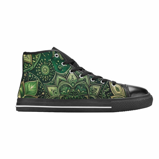WOMEN'S Mandala High Top Canvas Neon Fantasy Shoes