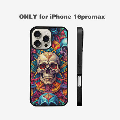 iPhone 16 Pro Max Case — Sacred Geometry Lots Of Skulls Seamless, Custom Printed Phone Case