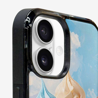 iPhone 16 Plus Case — Collage Of Overlapping Waffle Cone Icecream, Original Design Phone Case