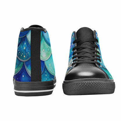 WOMEN'S Mermaid Scale High Top Canvas Dreamcore Shoes
