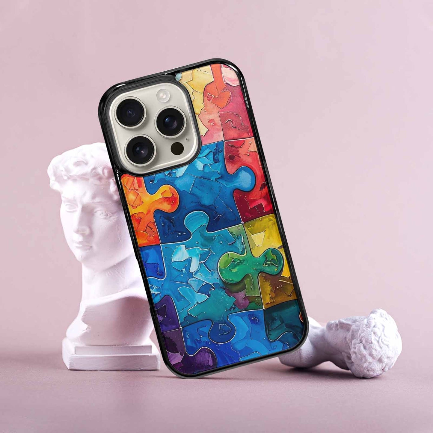 iPhone 16 Pro Case — Autism Puzzle Pieces Puzzle Piece Pattern, Custom Art Phone Cover