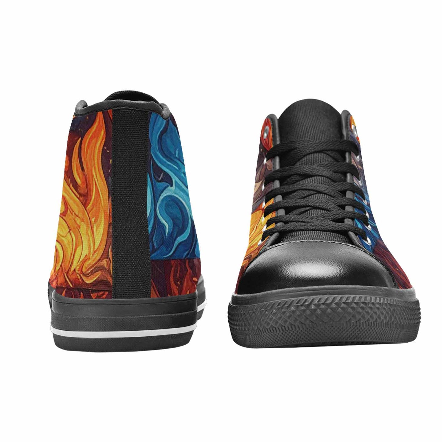 WOMEN'S Fire Flame High Top Canvas Y2K Custom Sneakers