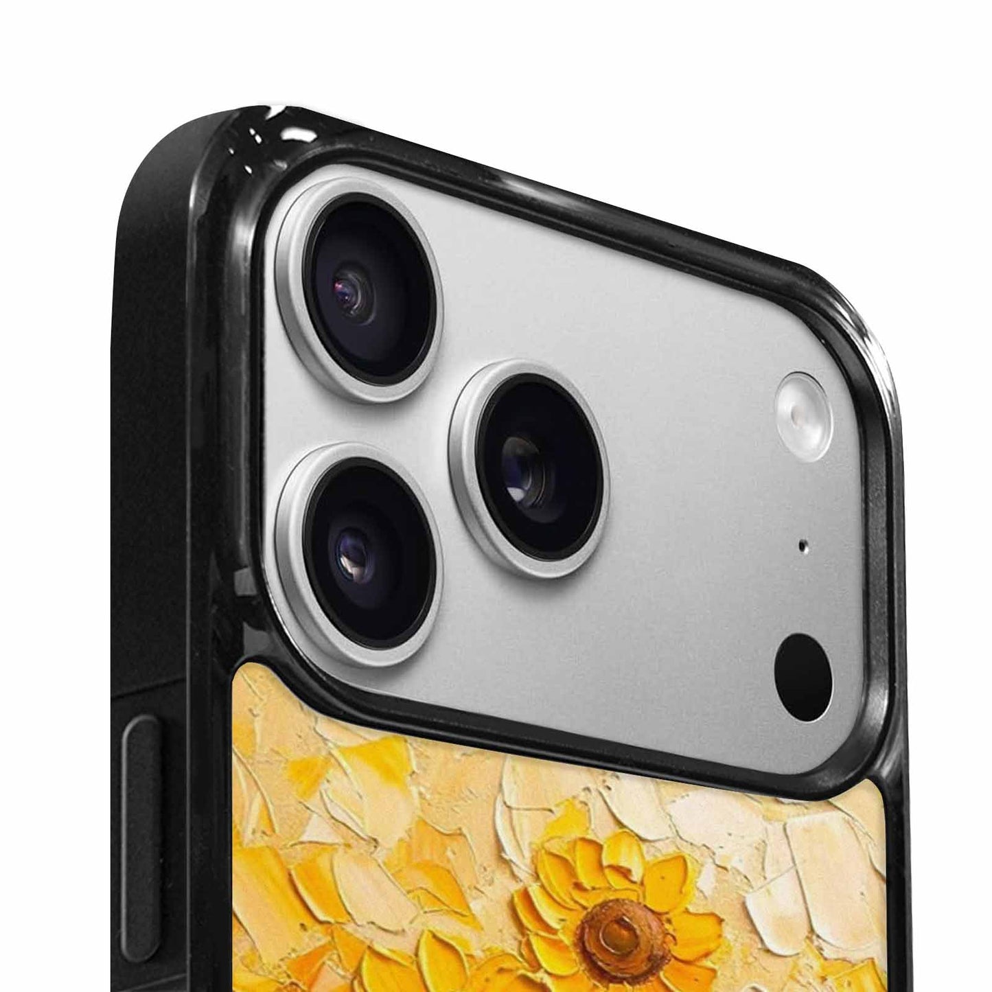 iPhone 17 Pro Case — Impressionist Sunflower Brushstroke Pattern Hundreds Floral, Custom Print Case Cover