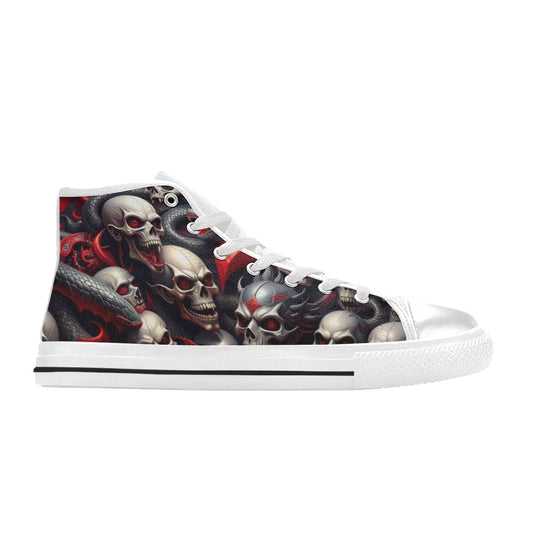 WOMEN'S Snake Dagger Skull Dark High Top Canvas Grunge Custom Shoes