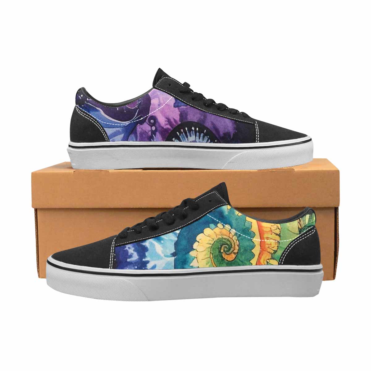 WOMEN'S Tie Lace-Up Canvas Neon Fantasy Custom Shoes