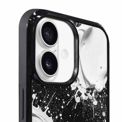 iPhone 17 Case — White Ink Splatter Texture Watercolor Abstract, Customized Protective Case