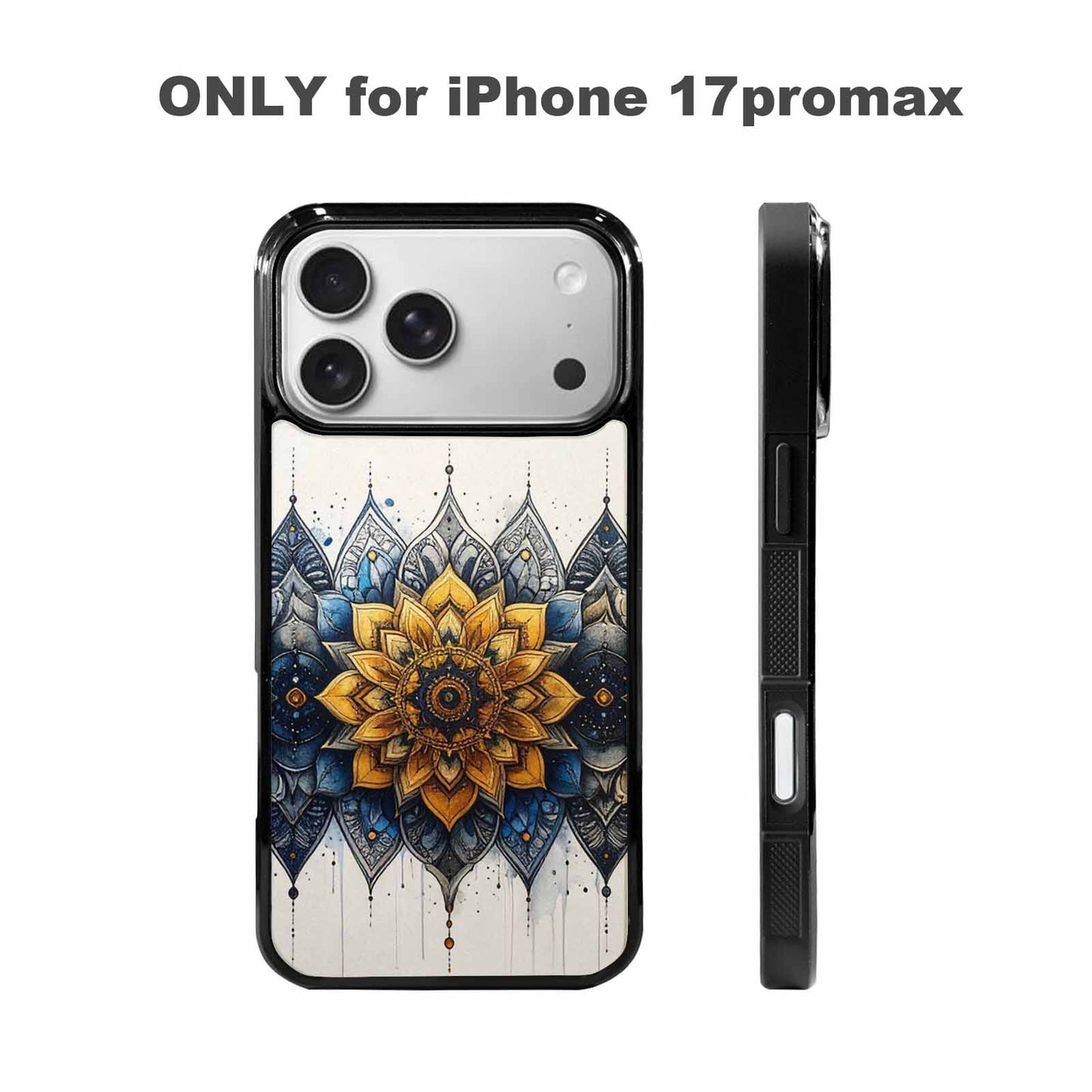 iPhone 17 Pro Max Case — Black &amp; Blue Ink Original Art, Custom Printed Phone Case