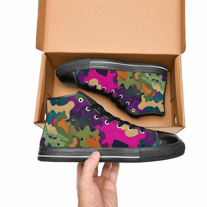 WOMEN'S Military Camouflage Blotch High Top Canvas Surreal Custom Shoes