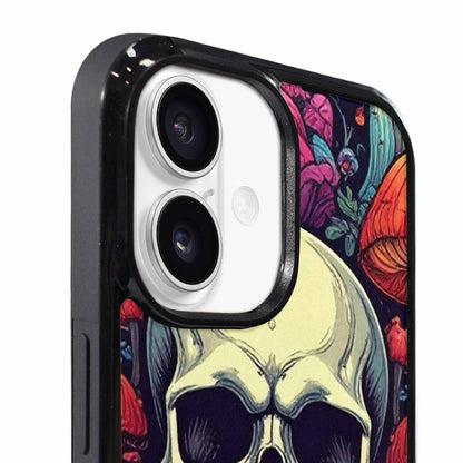 iPhone 17 Case — Mushroom Skull Art Seamless Gothic Skulls, Custom Printed Phone Case