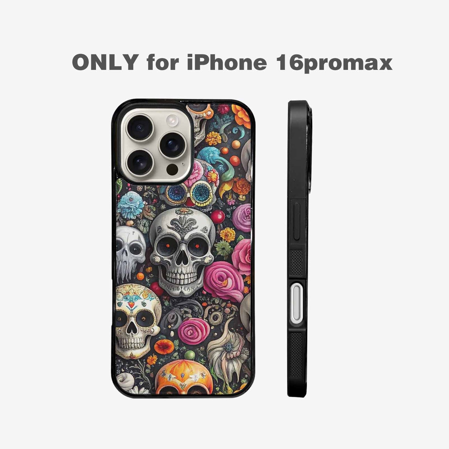 iPhone 16 Pro Max Case — Greyscale Black And White Dark Black, Custom Art Phone Cover