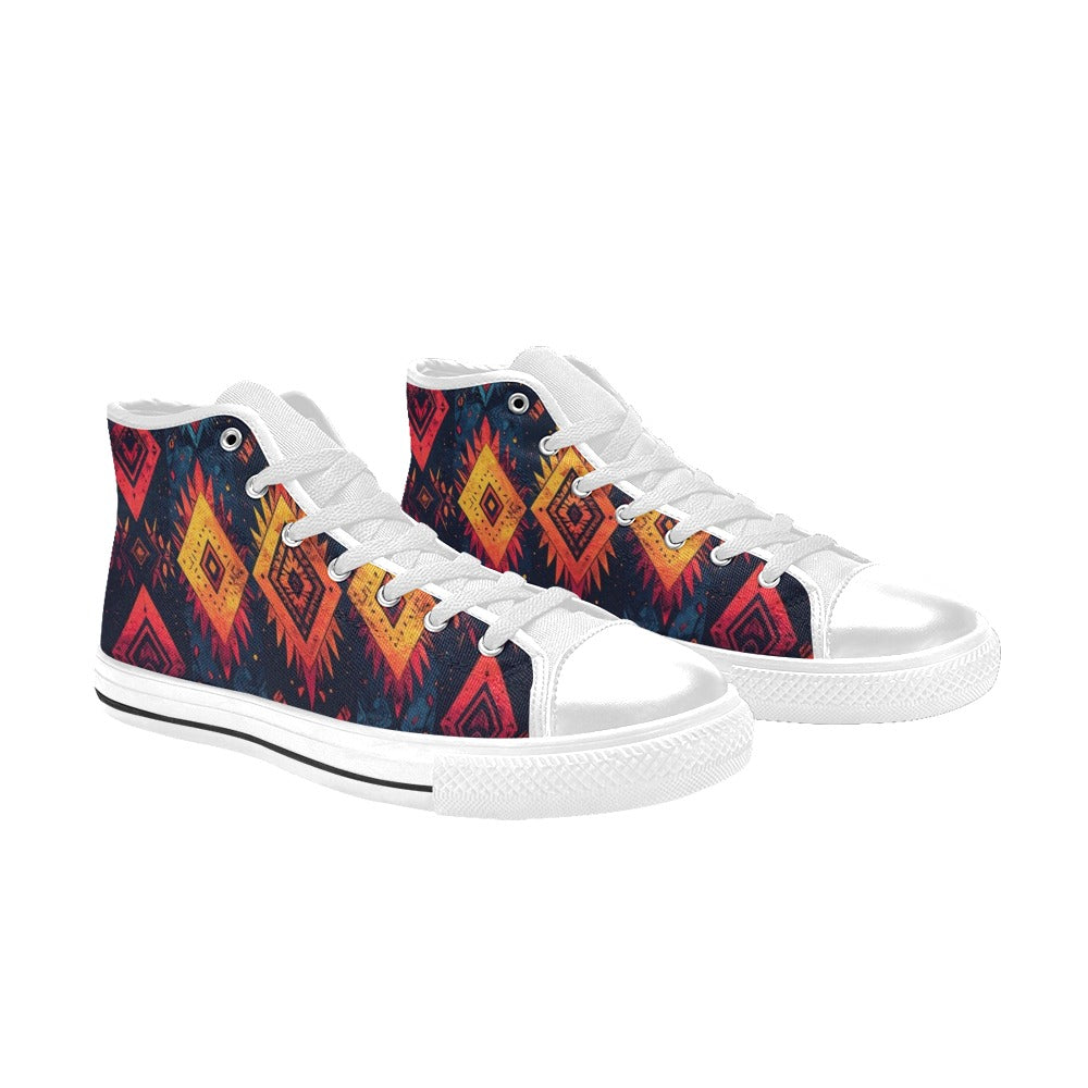 Wild Tribal Ripple 2 Kids' High Top Canvas Shoes