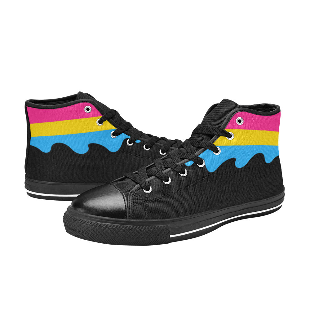 WOMEN'S Cc Pride Lgbt Pansexual High Top Canvas Neon Fantasy Custom Sneakers