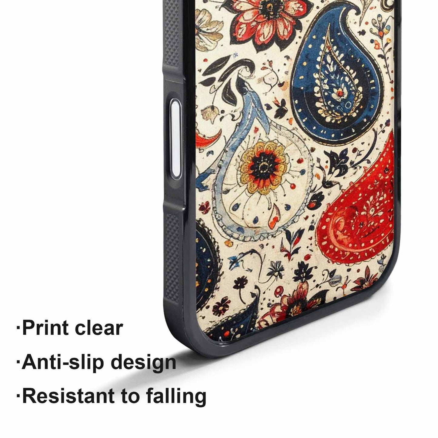 iPhone 17 Pro Max Case — Small Paisley Bandana Pattern, Original Art, Custom Designed Case Cover