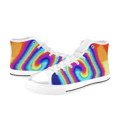 WOMEN'S Tiedye High Top Canvas Dark Academia Custom Shoes