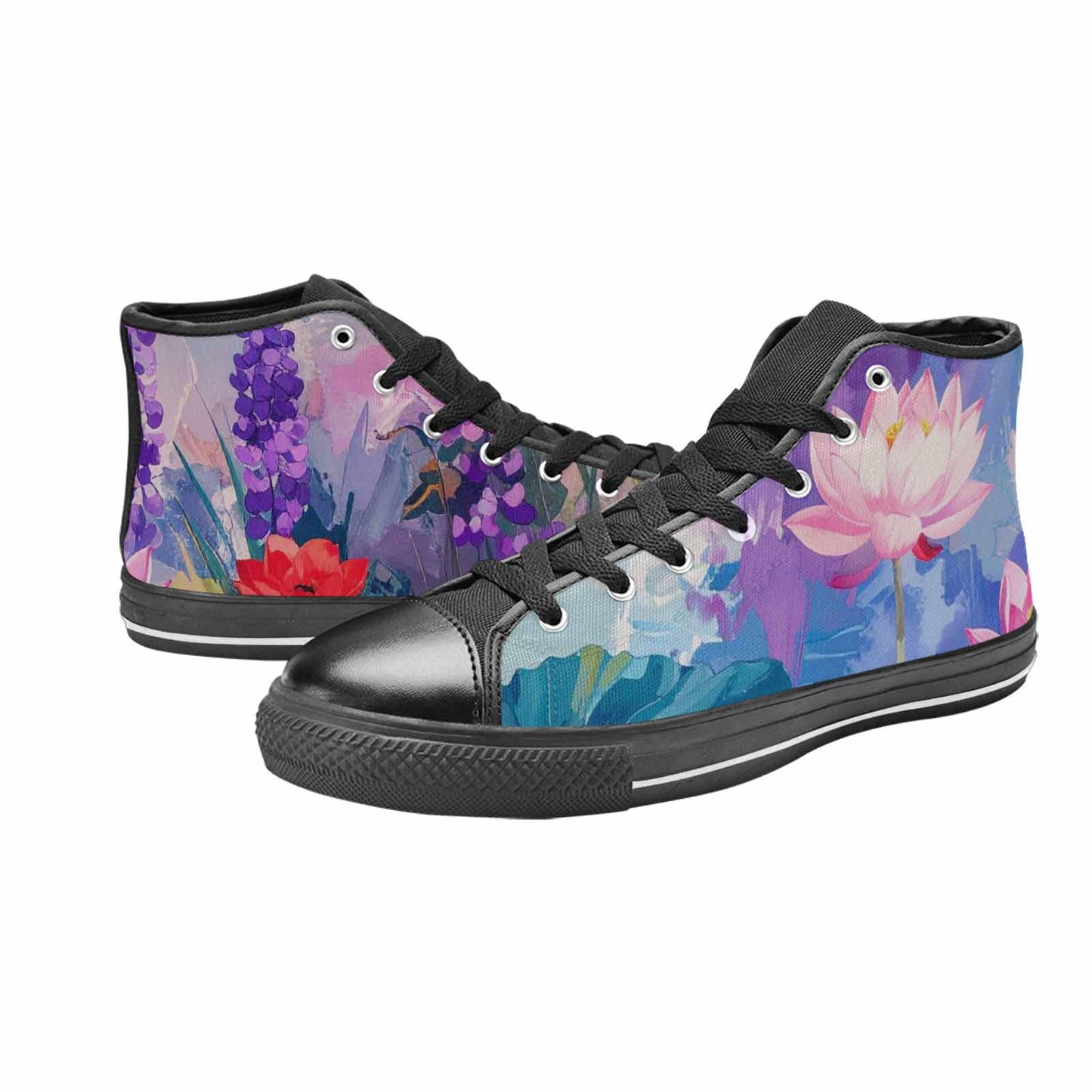 MEN'S Monet-Style Impressionist Water High Top Canvas Vivid Shoes