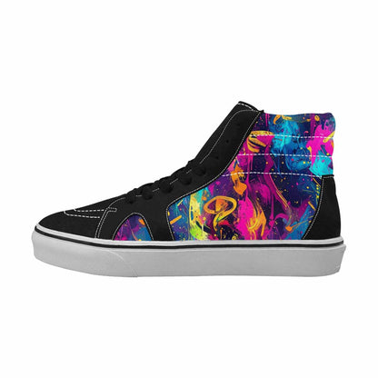WOMEN'S Paint Splatter High Top Canvas Dark Academia Custom Sneakers