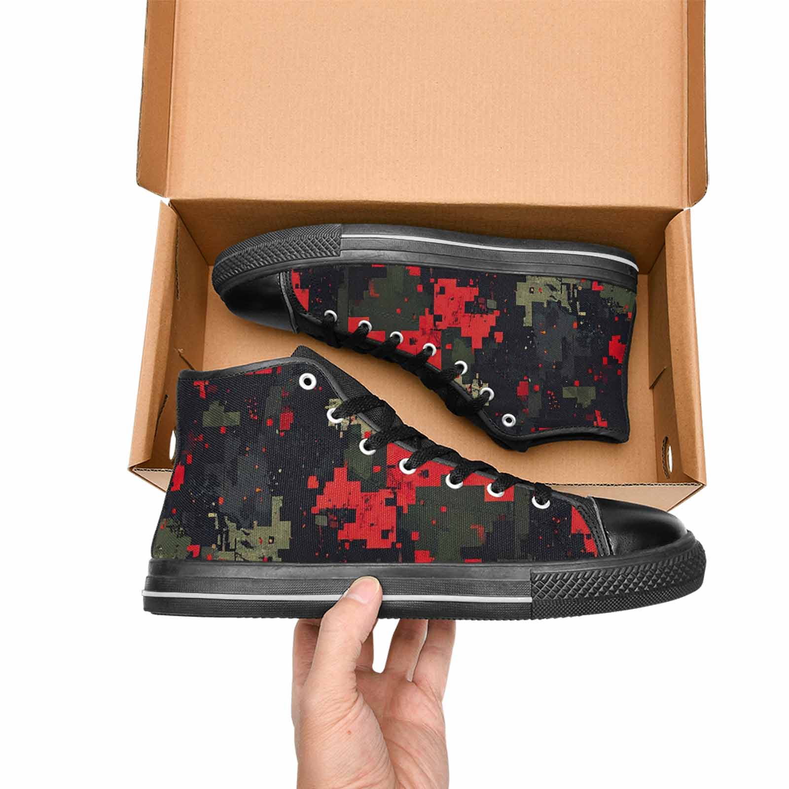 WOMEN'S Military Camouflage Blotch High Top Canvas Y2K Shoes