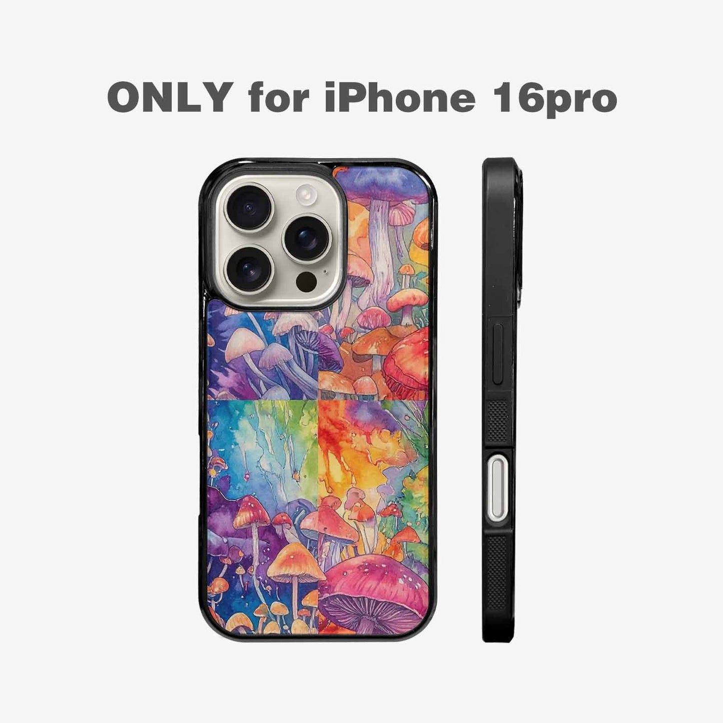 iPhone 16 Pro Case — Mushrooms Tie Dyemushrooms Pat 6t6 Personalized, Customized Protective Case
