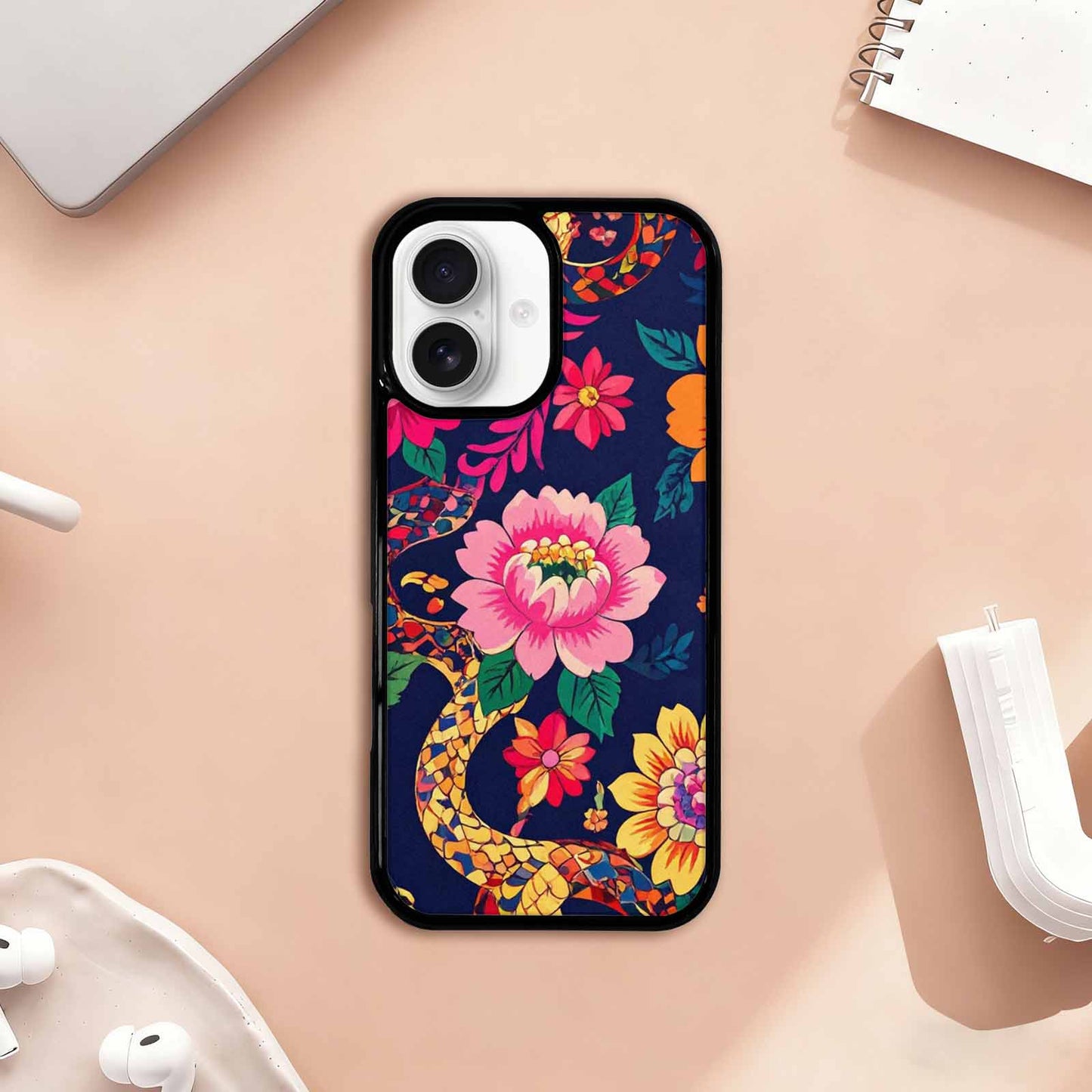 iPhone 17 Case — Snakes Print Floral Seamless Floral, Original Design Phone Case