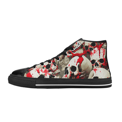 MEN'S Splatter Skulls 3 Men’S High Top Canvas Wallpaper Art Sneakers