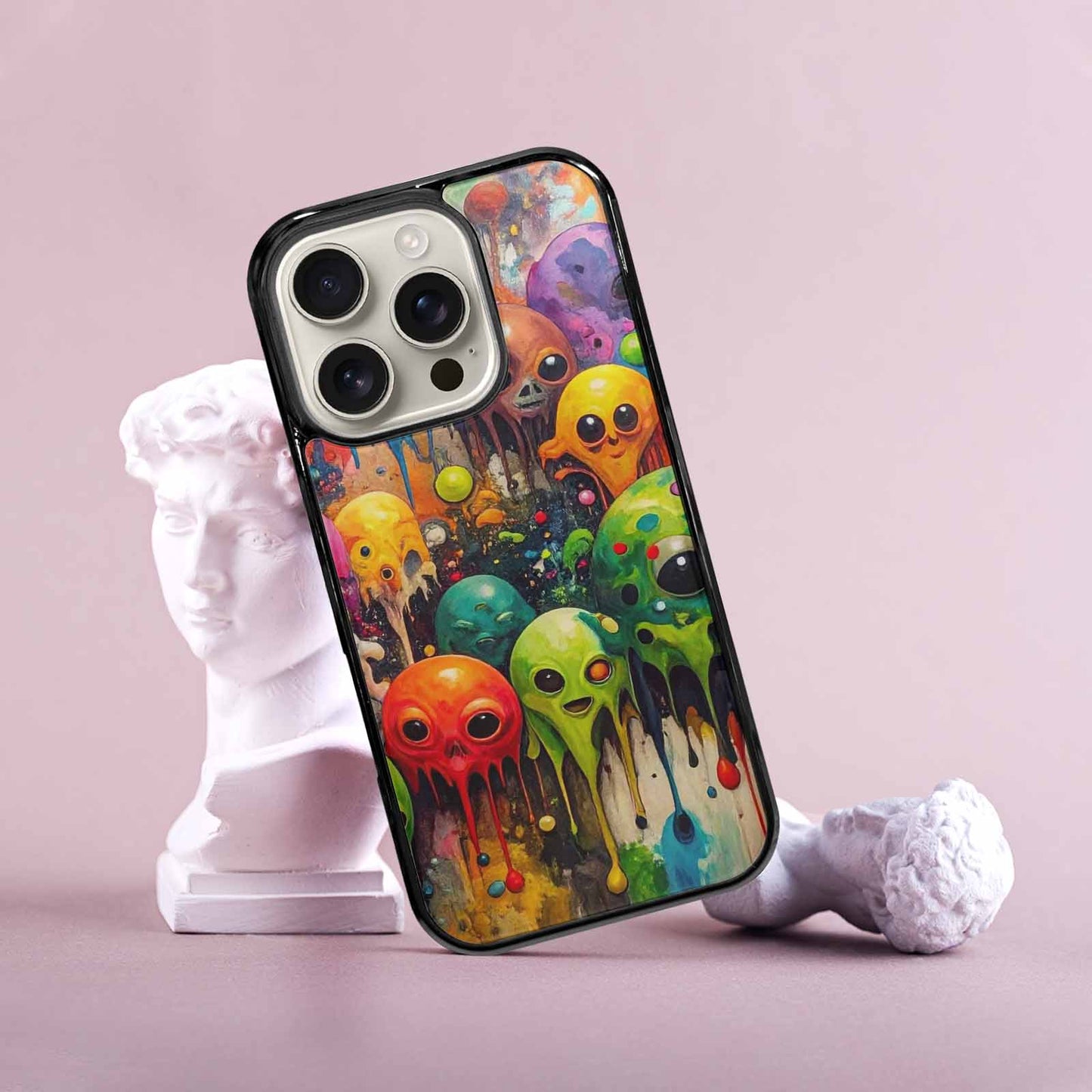 iPhone 16 Pro Case — Aliens Camomelting Aliens Patt Tuu, Custom Art Phone Cover