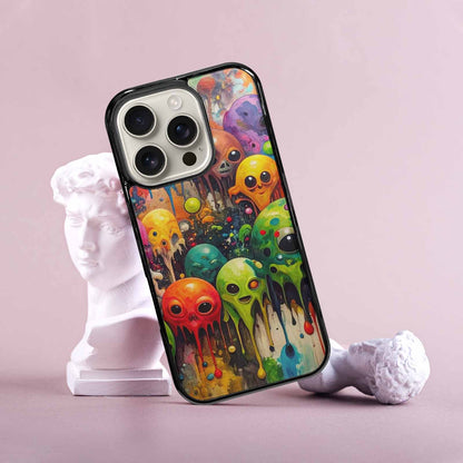 iPhone 16 Pro Case — Aliens Camomelting Aliens Patt Tuu, Custom Art Phone Cover